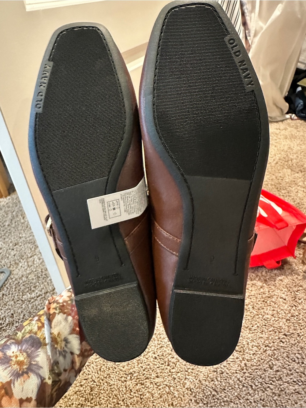 Old Navy Brown Mary Jane Flats with Buckle Strap - Picture 3 of 4